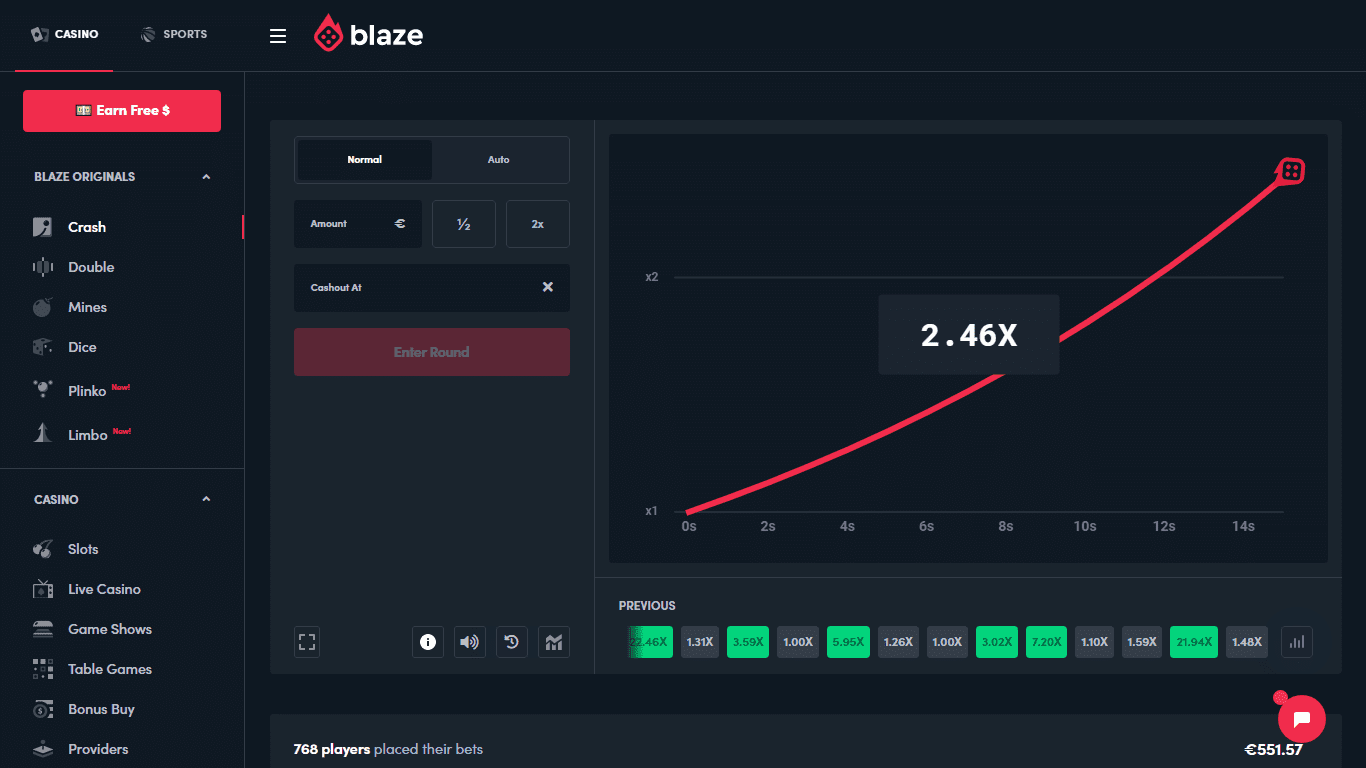 ESCALADA BLAZE CRASH - R$ 100,00 até 214,00 em apenas 2 HORAS